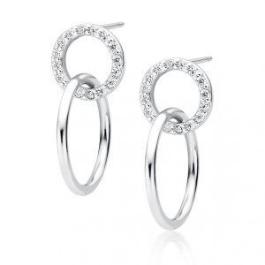 Cercei argint lungi cu cercuri si pietre DiAmanti Z1754E-DIA (Argint 925‰ 2,8 g.)